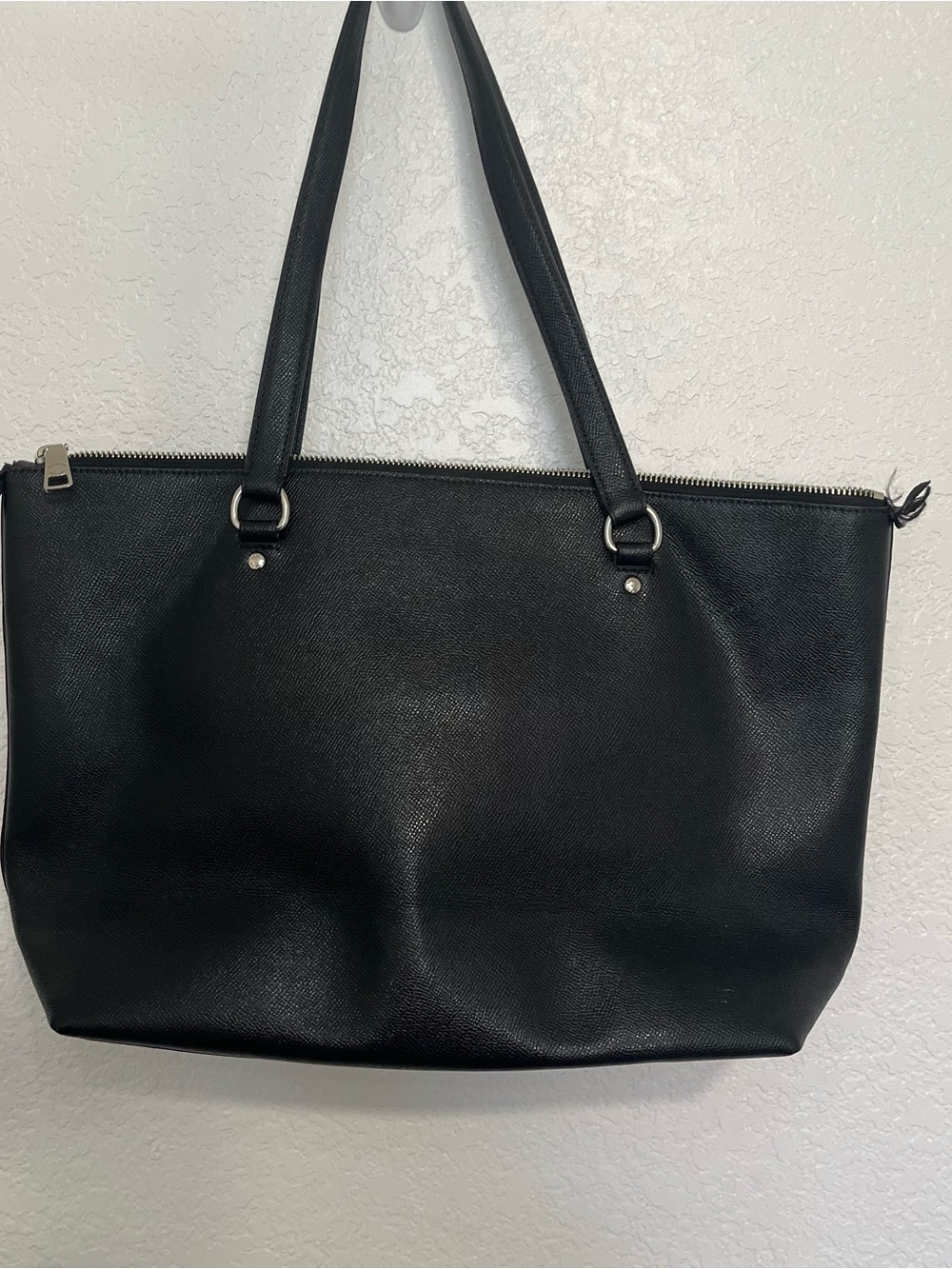 Coach Black Leather Tote Bag with Silver Hardware - Picture 10 of 16